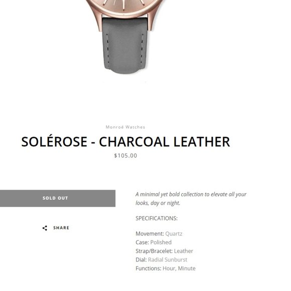 BRAND NEW WATCH solérose, Charcoal and gold rose - Picture 11 of 11